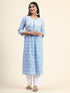 Hand embroidery Chikankari Long Kurta- Printed White